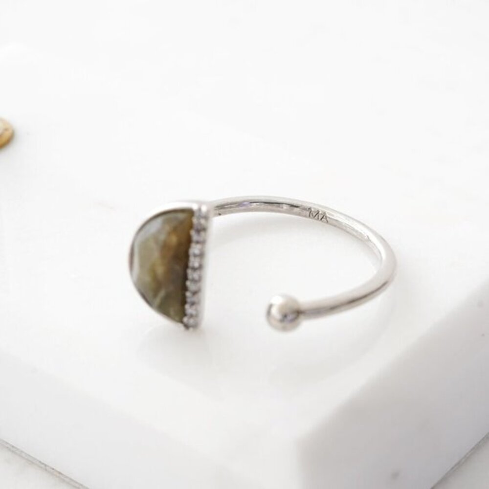 Anthropologie Melanie Auld Half Circle Open Cuff Ring